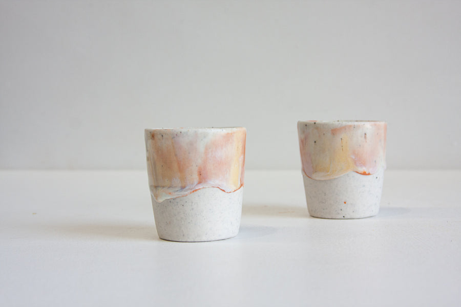 handmade ceramic pink espresso cup