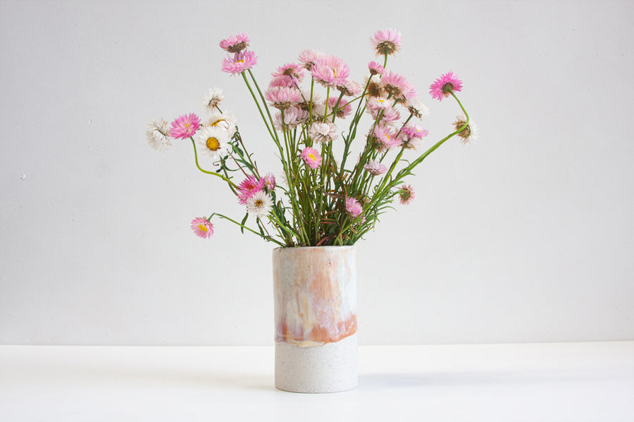 Seconds Sale Handmade Ceramic Large Cylinder Vase - Marshmallow