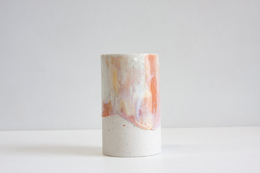 Seconds Sale Handmade Ceramic Large Cylinder Vase - Marshmallow