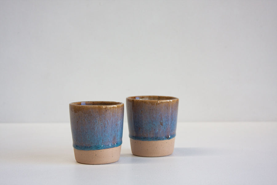 handmade blue ceramic cup 