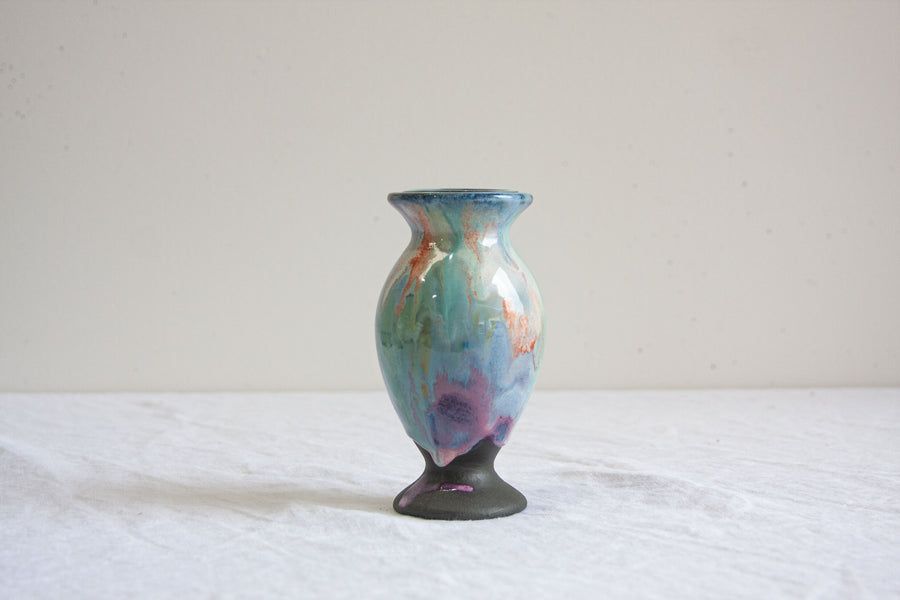 Seconds Sale Handmade Black Clay Ceramic Vase - Marble
